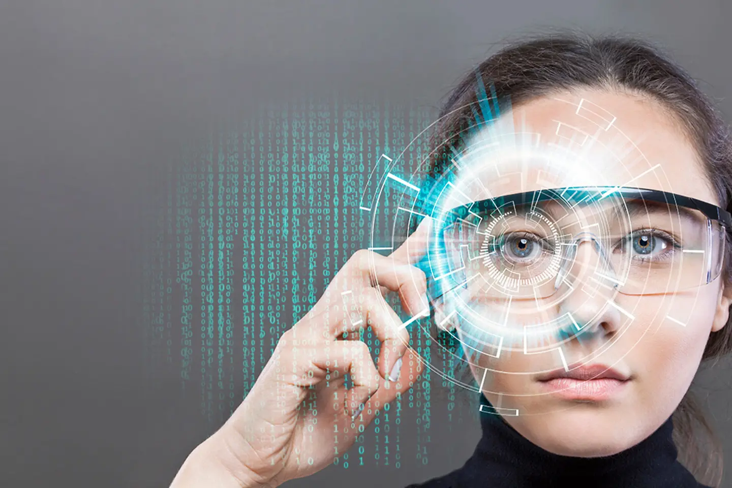 Um programador com óculos de AR/VR