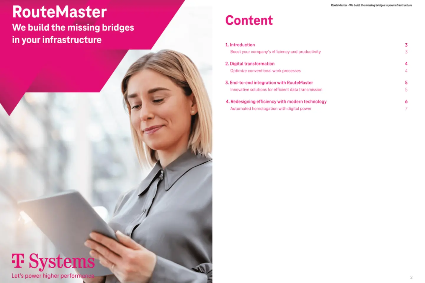 Couverture et deuxième page du livre blanc en capture d’écran : RouteMaster