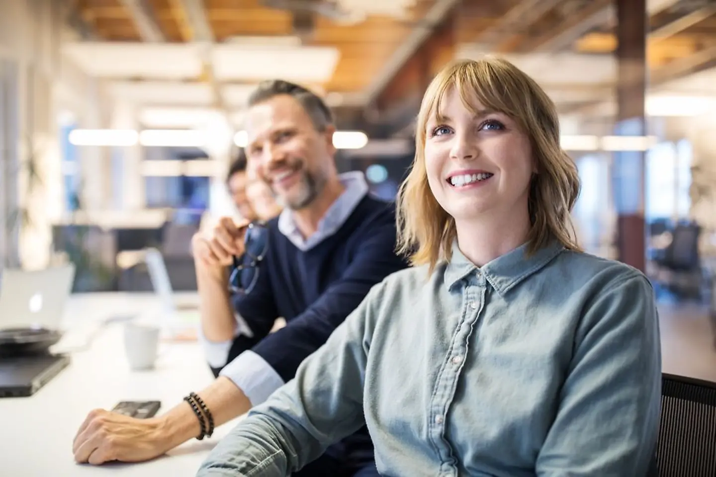 Happy employees in an office