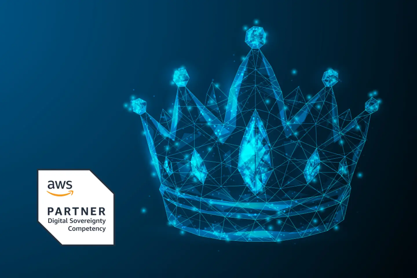 Blauwe, digitale afbeelding van een kroon