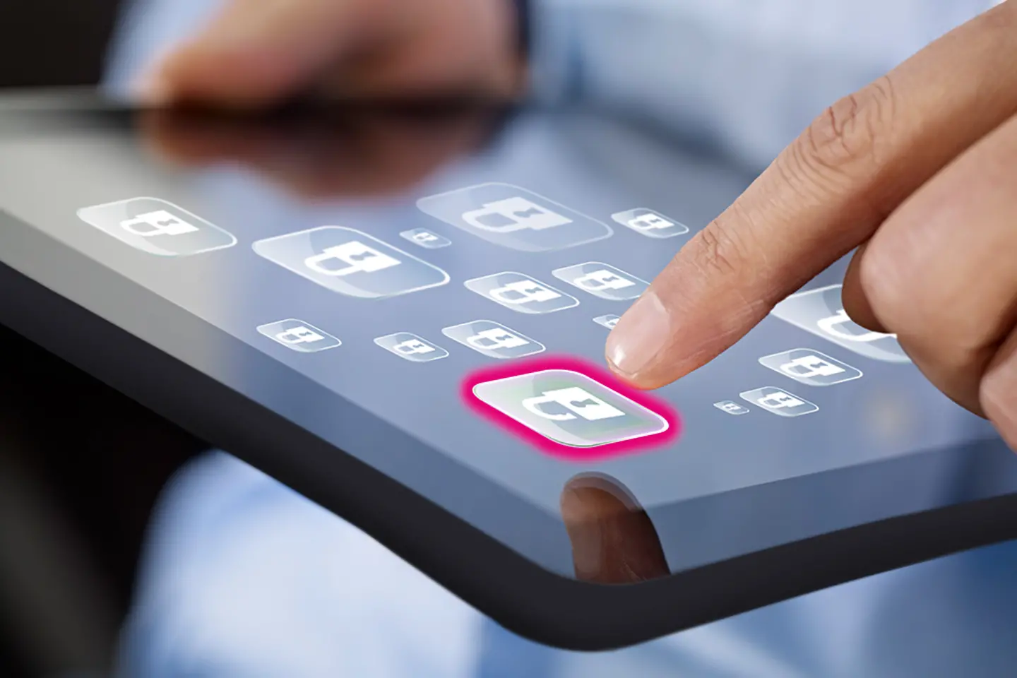 Anwendungs-Icons auf einem Bildschirm