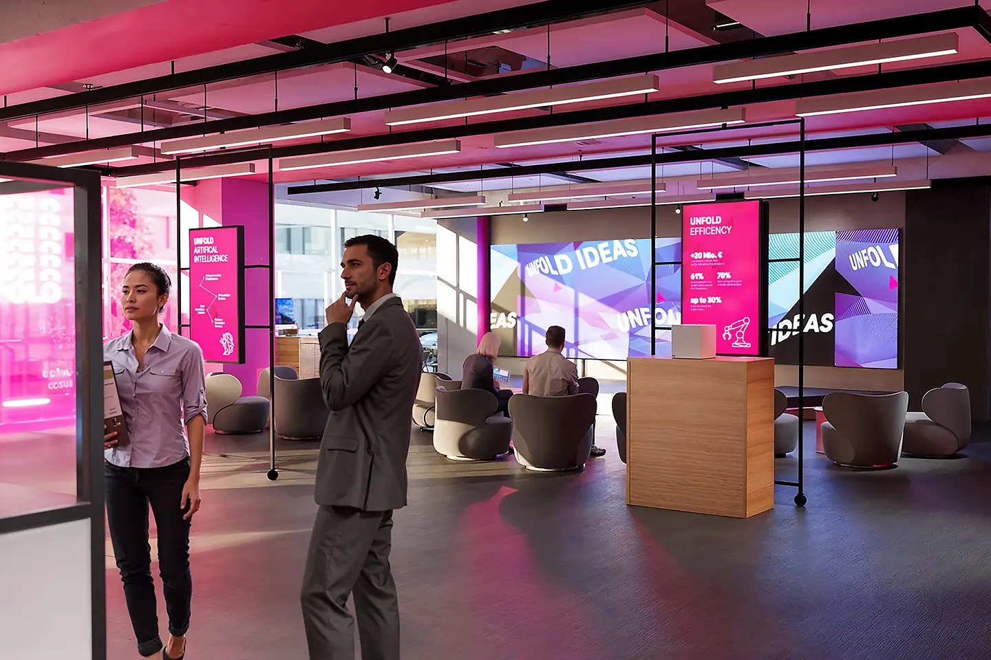 Internal view of the Innovation Center with clients