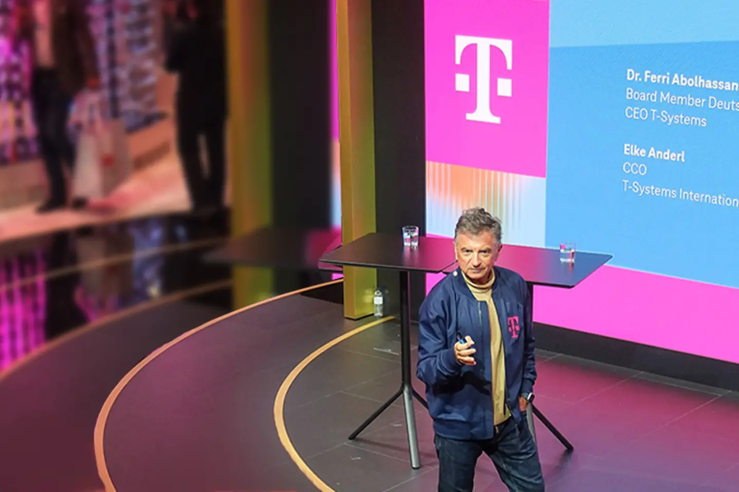 Dr. Ferri Abolhassan during his speech at the Mobile World Congress