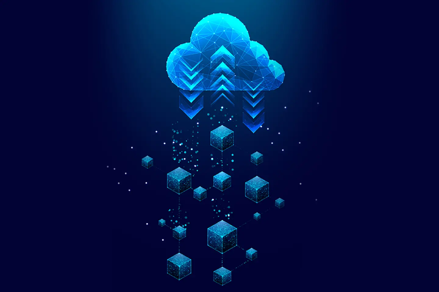 Abstract cloud with arrows up and down