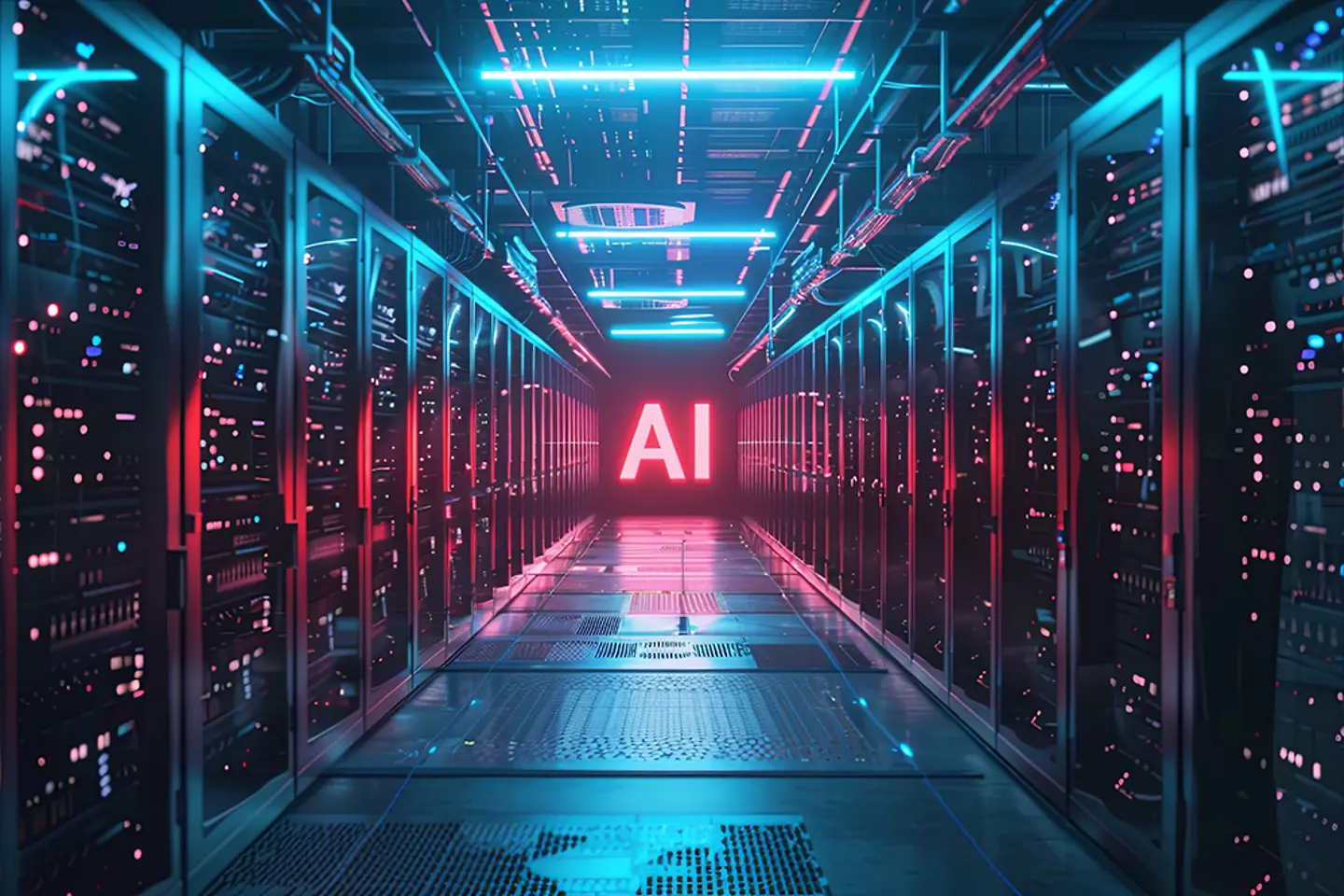AI-generated image - A data center for AI training