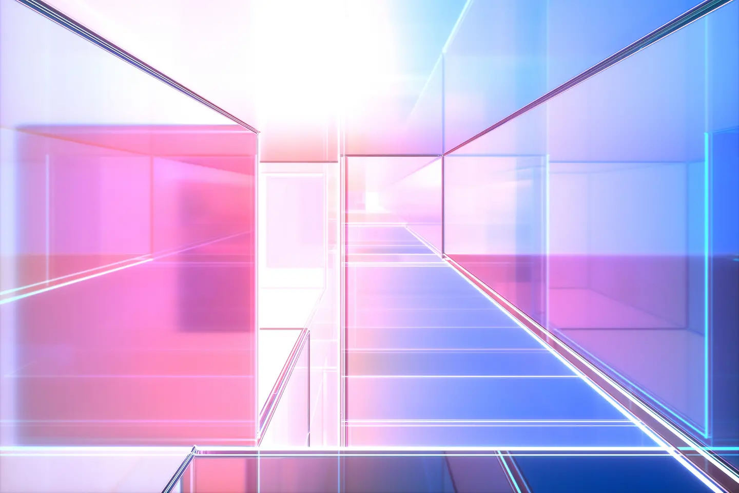 Pink-blau-farbene Prisma-Quader