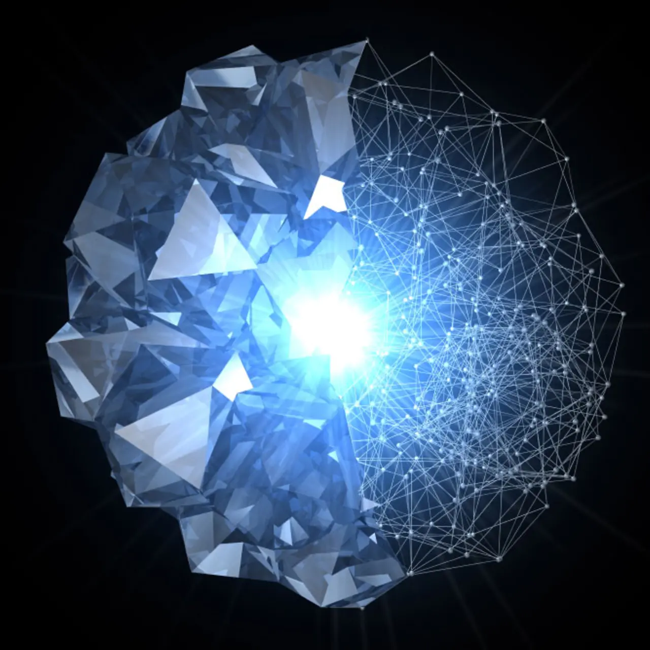 Diamante representado a la mitad como estructura de datos