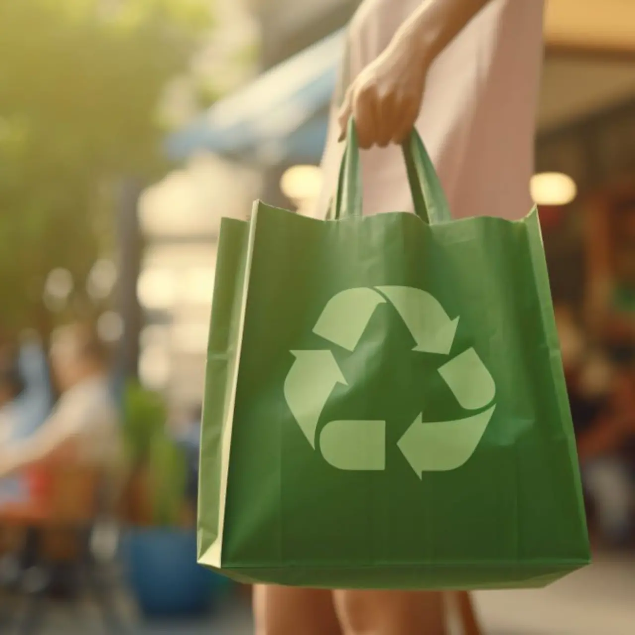 Sostenibilidad en el comercio minorista. Bolsa de compras reutilizable