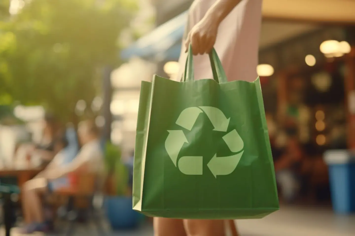Sostenibilidad en el comercio minorista. Bolsa de compras reutilizable