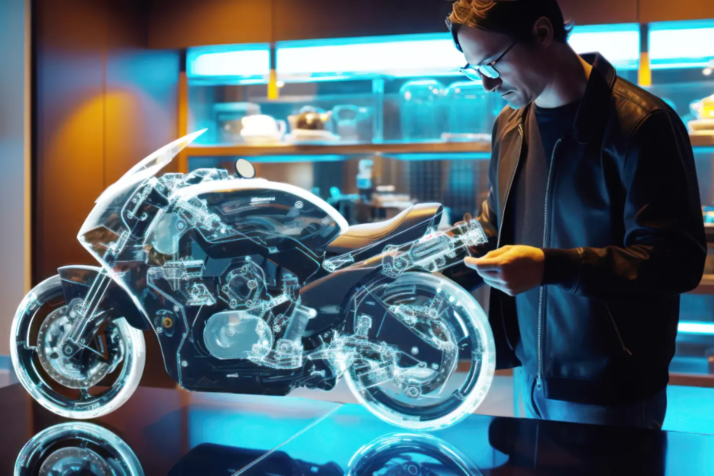 Motorcycle design engineer using modernizing app