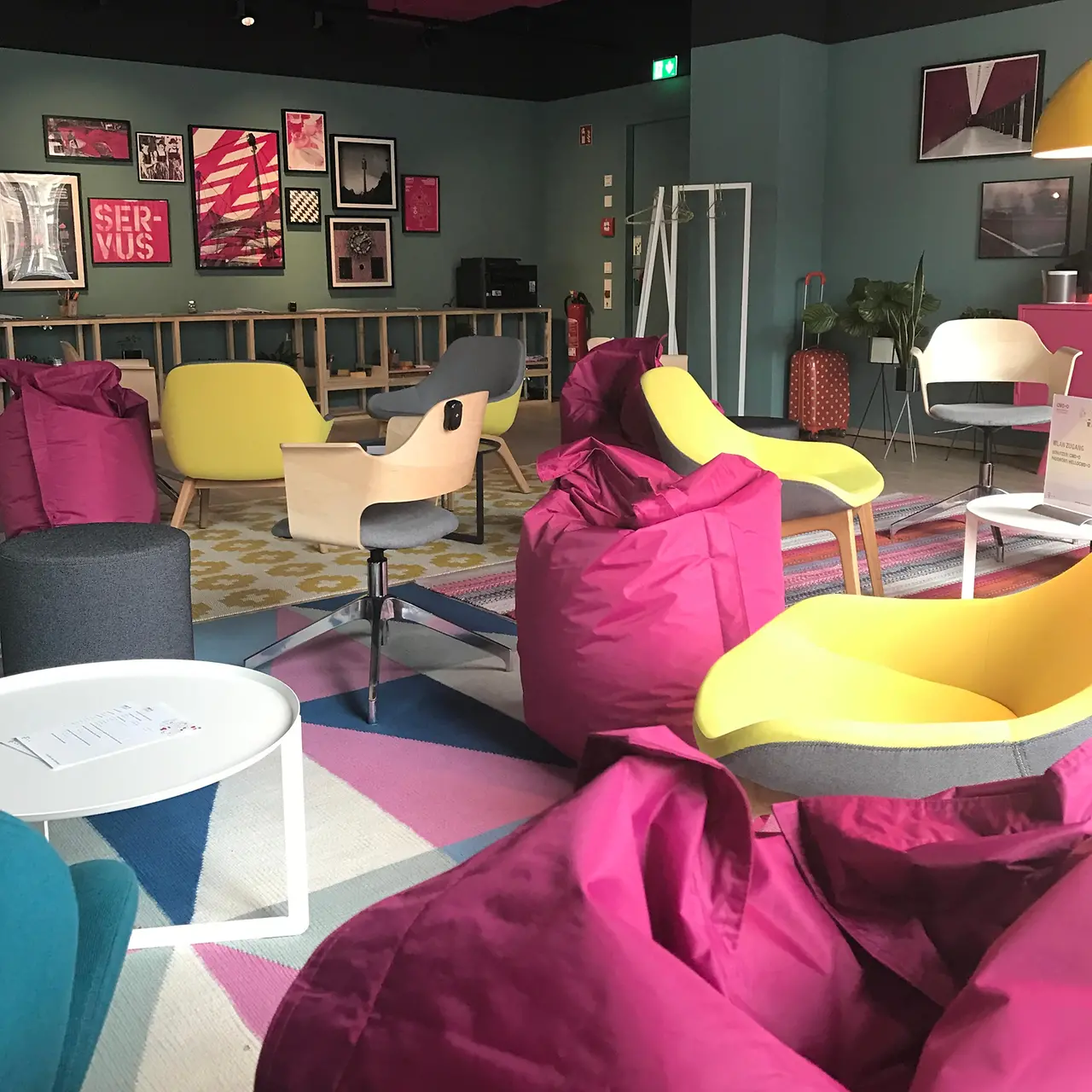 Open work space with modern seating and other creative facilities