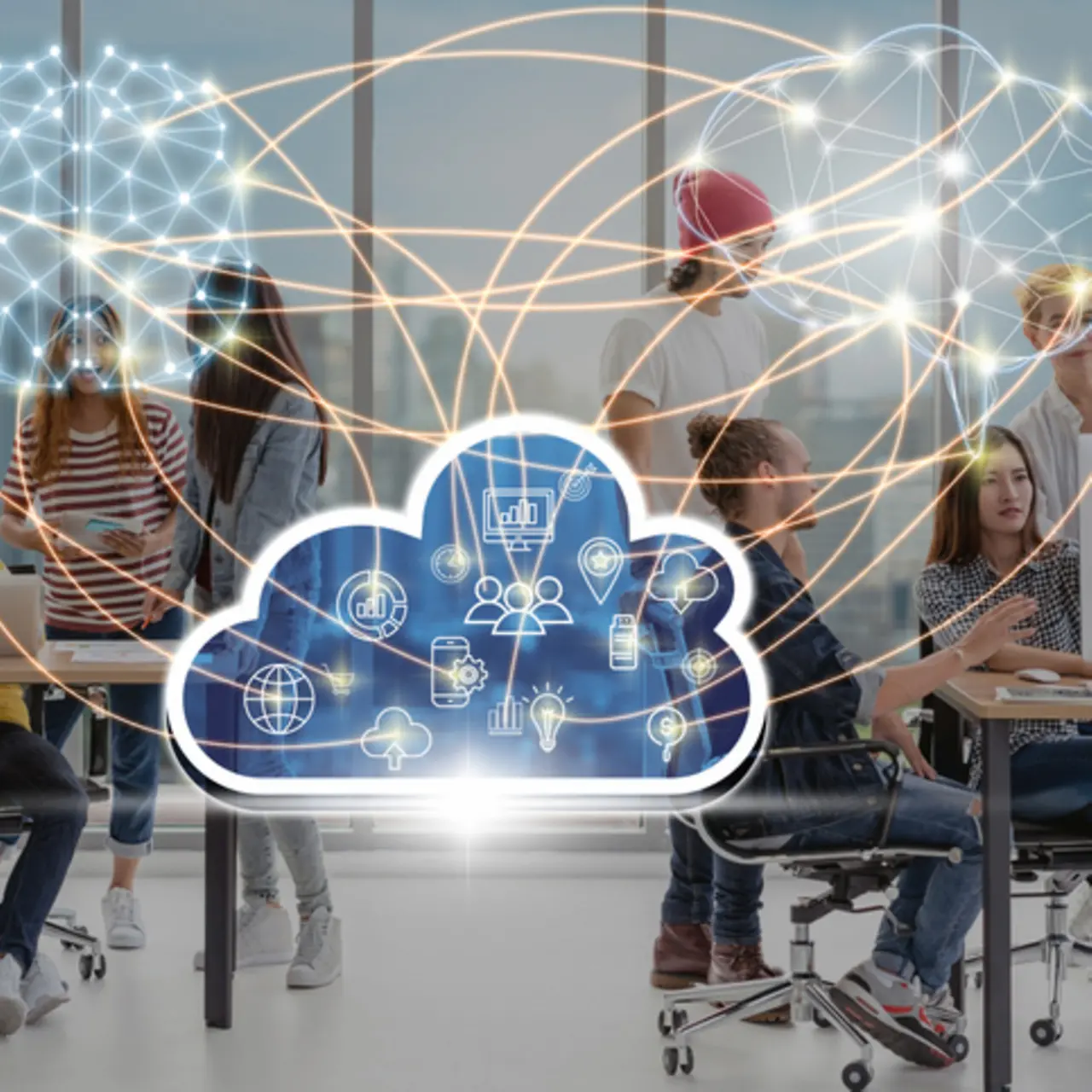 Office collaboration with a cloud and network overlay